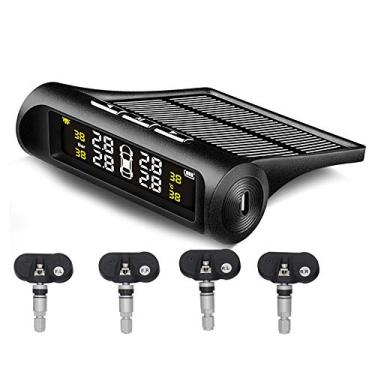 Imagem de DOYING Carro TPMS Sistema de Monitoramento de Pressão Dos Pneus de Carregamento Solar HD Display LCD Digital Auto Sistema de Alarme Sem Fio Com 4 Sensor