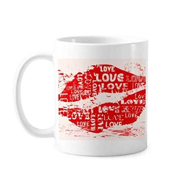 Imagem de Palavra-chave do Dia dos Namorados Caneca Love Kiss cerâmica xícara de porcelana de café louça