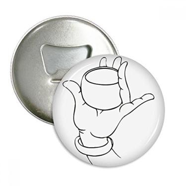 Imagem de Abridor de garrafas com estampa de desenho de linha de mão de cultura com ímã de geladeira emblema multifuncional