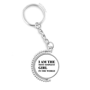 Imagem de Chaveiro giratório I Am The Simplest Girl, acessórios de disco, clipe de corrente, Multicor