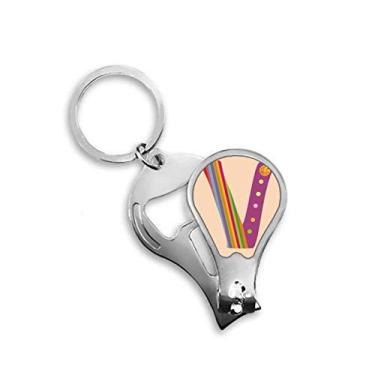 Imagem de V Alfabeto Laranja Frutas Padrão Bonito Cortador de Unhas Abridor Chaveiro Tesoura