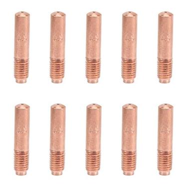 Imagem de Pontas de contato de cobre, 10 peças pontas de contato de soldagem MIG ponta de contato de soldagem bocais de cobre para soldagem