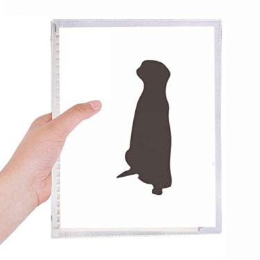 Imagem de Caderno de retrato de animal fofo Black Copher diário de folhas soltas recarregável, papelaria