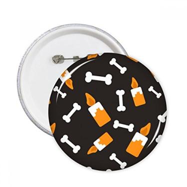 Imagem de Vela de osso Halloween Halloween Hallowmas alfinetes redondos emblema botão decoração acessório 5 peças