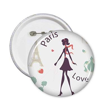 Imagem de Emblema para decoração de pontos, distintivo e símbolo da Torre Eiffel Paris Lady França, 5 peças