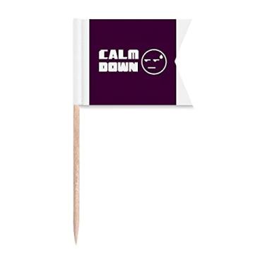 Imagem de Marcadores de palito de dente de influência da Calm Decision Expression para marcação de bolo de festa, comida e queijos