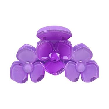 Imagem de Clipe de mandíbula chique com 3 flores juntas em preto ou marrom, Shaded Purple, 3 Inch wide