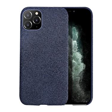 Imagem de Capa de celular para iPhone 11 Pro Max com textura de tecido de luxo Capa de TPU macia para iPhone 12 6 6s 7 8 plus para iPhone X XR XS Max Shell Azul Marinho para iPhone 12 Pro
