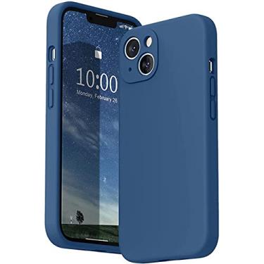Imagem de Capa de silicone líquido quadrada original para iphone 14 13 12 11 pro max mini x xs xr 7 8 14 plus se 2 3 capa de proteção à prova de choque, azul marinho, para iphone x