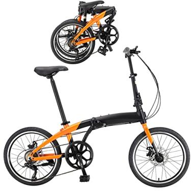 Imagem de Bicicletas dobráveis para adultos bicicleta dobrável leve portátil bicicleta dobrável para mulheres bicicleta da cidade para trabalho escola bicicleta de praia adulto, amarelo, 50 cm
