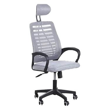 Imagem de cadeira de escritório Poltrona Ergonomia Cadeira de mesa para computador com encosto alto Cadeira giratória de tecido Cadeira de trabalho Cadeira de jogo Cadeira (cor: cinza) needed