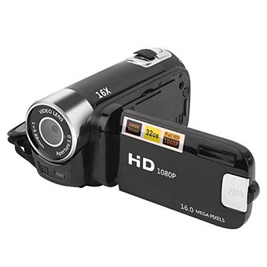 Imagem de Câmera de Vídeo Portátil, Zoom Digital 16x 16,0 Megapixels, Câmera Digital HD DV de 2,7 Polegadas, Tela Giratória de 270°, Microfone e Alto-falante Integrados