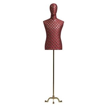 Imagem de Female Mannequin Torso Manequim masculino torso corpo cabeça vestido forma para roupas vestido exibição de joias com suporte de metal e braços de madeira, 4 modelos (Color : Style 2)