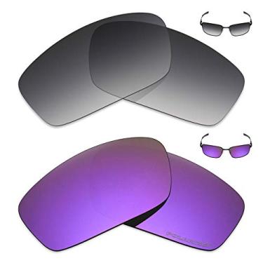 Imagem de Mryok+ 2 pares de lentes polarizadas de substituição para óculos de sol Oakley Splinter – Cinza dégradé tingido/roxo plasma