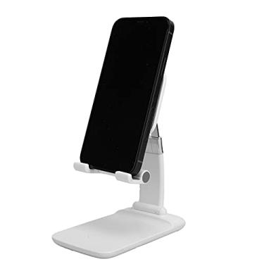 Imagem de Suporte de telefone de mesa, expansão livre de economia de espaço portátil universal ajustável suporte de celular para tablet para celular (【Tipo de liga de zinco】 branco)