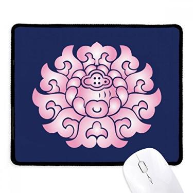 Imagem de Mousepad de borracha para jogos Lotus Flower Plant Flower Pink com borda costurada
