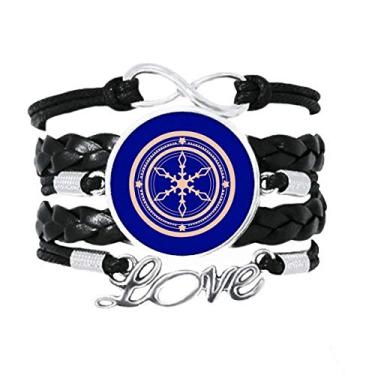 Imagem de OFFbb-USA Pulseira Incredlble Stars Print Array Love Accessory Twisted Leather Knitting Rope Wristband Gift