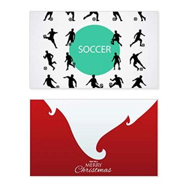Imagem de Bola de futebol com contornos de esportes de futebol, feriado, feriado, cartão de felicitações, mensagem de Natal