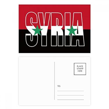 Imagem de Conjunto de cartão postal com nome da bandeira do país da Ásia, cartão de felicitações de aniversário