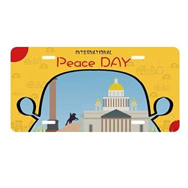 Imagem de DIYthinker Placa de licença com símbolo nacional da Rússia de São Petersburgo, etiqueta para decoração de carro, dia da paz