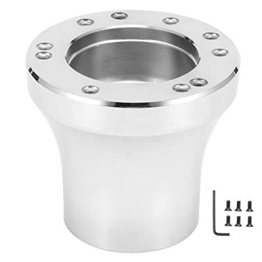 Imagem de Compra Maluca Base de volante adaptador para cubo de carro, base de conexão 5/6 furos, adaptador de cubo de volante, volante de carro adequado para Club Car Precedente (B (prata))