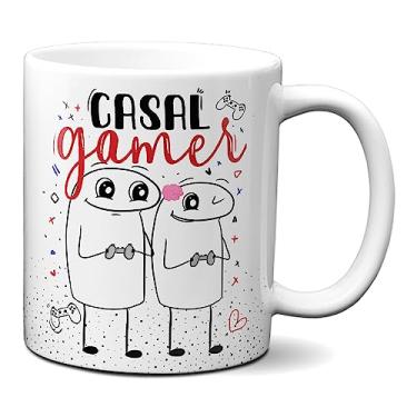 Imagem de Caneca Flork Dia Dos Namorados Presente Fofo Casal Gamer (Branca)