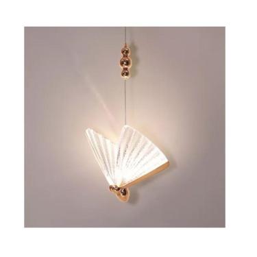 Imagem de Pendente Luminária Borboleta Dourada Bivolt Grande Moderno