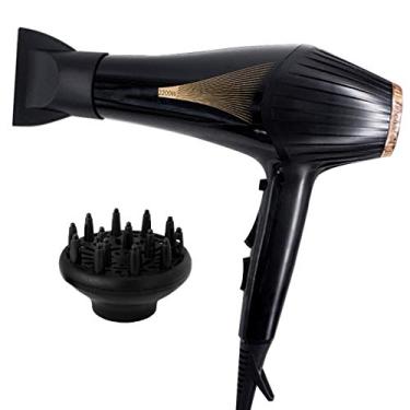 Imagem de Secador de cabelo profissional de 2200 W com difusor de bico de ar, poderoso secador de cabelo de secagem rápida, secador de cabelo, motor AC, 2 velocidades e 3 calor, botão de disparo frio, leve,