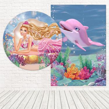 Imagem de Kit Painéis Casadinho 3D Sublimado Barbie Sereia Fpc-235