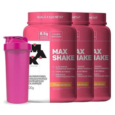 Imagem de 3x Max Shake 400g CADA + Coqueteleira - Max Titanium (Vitamina de Frutas)