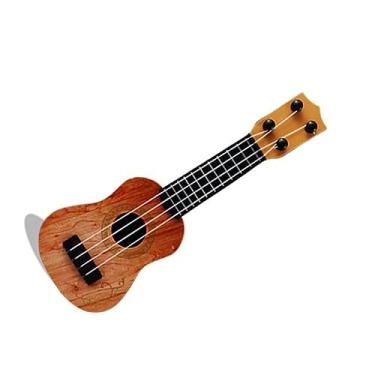 Imagem de Brinquedo de Guitarra Infantil, Brinquedo de Guitarra Moderno, Leve, Multifuncional, Finamente Feito, Jogável para Performance para Meninas (Sem graffiti)