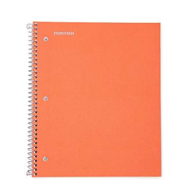 Imagem de Cadernos espirais duráveis da Mintra Office, 1 assunto - 100 folhas, bolso de poliéster, capa resistente à umidade, escola, escritório, negócios, profissional (laranja, 10 x 10 gráfico 1 peça)