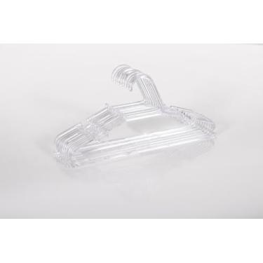 Imagem de Kit 30 cabides organizadores acrílico infantil reforçados para roupas de criança bebê (Transparente)