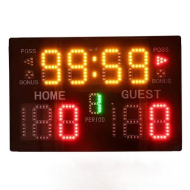 Imagem de Placar Eletrônico de Basquete, Display LED de 11 Dígitos Placar Digital Profissional Com Controle Remoto e Portátil Relógio de Pontuação de Mesa para Beisebol, Tênis, Futebol
