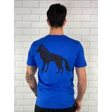 Imagem de Camiseta Acostamento Básica Lobo Nas Costas Azul Royal