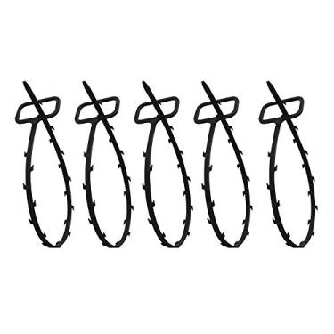 Imagem de Talea Pacote com 5 ferramentas de remoção de entupimento de drenagem PA66 preto de 50 cm, ferramenta de limpeza de coletor de cabelo de ralo de pia de lavatório, ferramenta de limpeza para coletor de