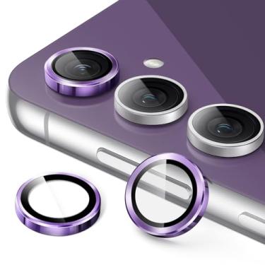 Imagem de JETech Protetor Lente Câmera para Samsung Galaxy S23 FE 6,4 Polegadas, Tampa de Anel Individual de Metal de Vidro Temperado 9H, HD Transparente, Pacote com 3 (Roxo)