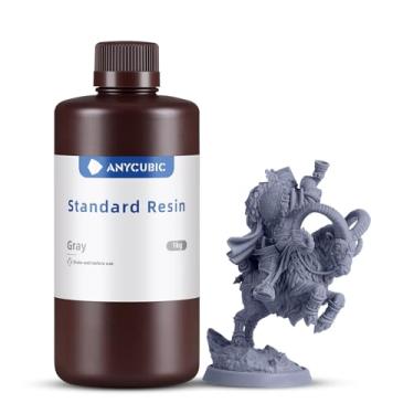 Imagem de ANYCUBIC Resina de impressão 3D, resina de cura UV SLA de 405 nm, alta precisão e fotopolímero rápido para impressão LCD/DLP/SLA 3D (cinza 1 kg)