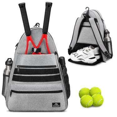 Imagem de Mochila de tênis, impermeável e durável, bolsa de tênis com compartimento ventilado para sapatos, raquete de tênis para mulheres, homens, bolsa de raquete para bolas, pás de pickleball,