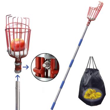Imagem de FLY HAWK Ferramenta de colheita de frutas, colhedor de 1,5 m de comprimento equipado com aço inoxidável leve para colher maçãs, laranjas e árvores frutíferas