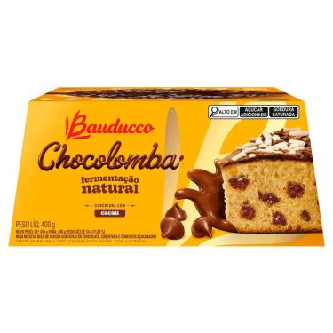 Imagem de Chocolomba Bauducco com Gotas de Chocolate Cobertura e Confeitos Açucarados 400g