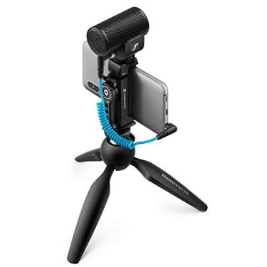 Imagem de Sennheiser Pro Audio Sennheiser Professional MKE 200 + kit móvel, microfone direcional na câmera com braçadeira para smartphone e mini tripé Manfrotto PIXI, 509256, preto