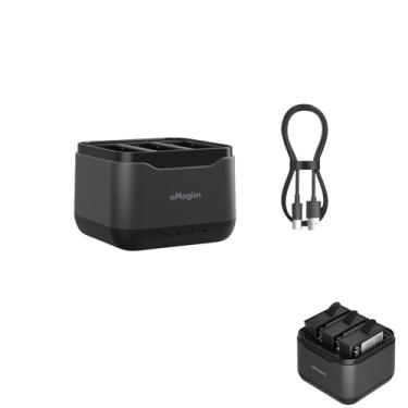 Imagem de Hub de carregamento de bateria de 3 canais para Osmo Action 4 e Action 3, estação de carregador de bateria com 3 caixas de cartão micro SD e indicador para DJI Osmo Action 4/Action 3