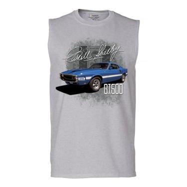 Imagem de Camiseta masculina Cobra Shelby vintage azul GT500 Muscle Car American Racing Mustang Muscle Car Powered by Ford, Cinza, XXG