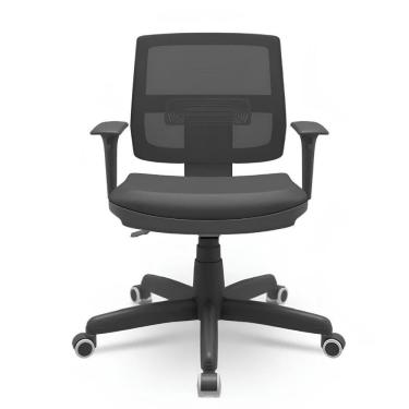 Imagem de Cadeira Executiva Brizza Preto Backplax Couro Plaxmetal