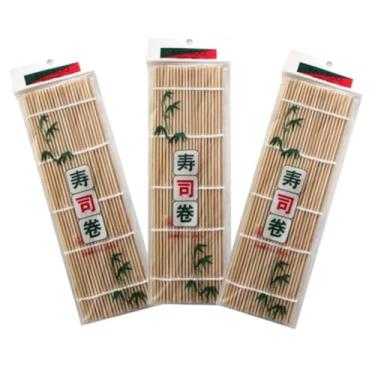 Imagem de Kit C/ 3 Esteira Sudare Para Sushi Bambu 24cm