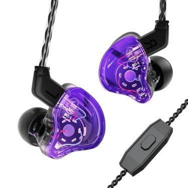 Imagem de CCZ Melody Gaming iem fones de ouvido, monitores intra-auriculares com som claro, drivers hifi 1DD 1BA fones de ouvido com fio, fones de ouvido plug-in de 3,5 mm com aletas confortáveis para PC,