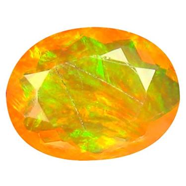Imagem de 1,05 ct AAA+ Qualidade da pedra preciosa de qualidade oval (9 x 7 mm) opala arco-íris não aquecida genuína e extraída da pedra preciosa solta da Terra
