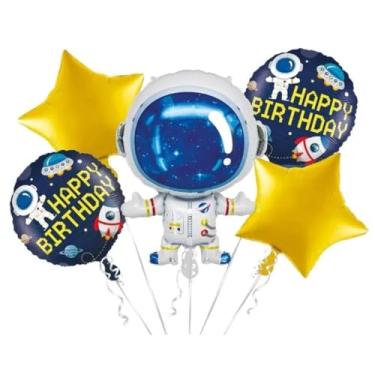 Imagem de Kit Buque Balões Aniversário Astronauta - 5 Unidades
