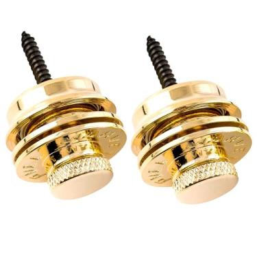 Imagem de Musiclily Pro Heavy Duty Roldana com Trava Strap Locks para Correia de Guitarra Fender Strato Tele/Baixo, Dourado(2 Peças)